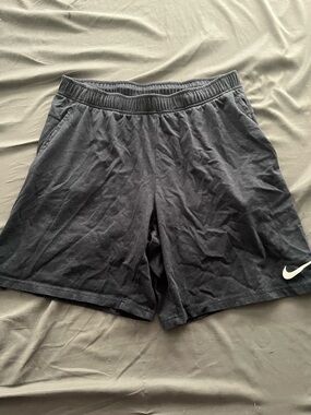 NWOT Nike Men’s Black Athletic Training Shorts with White Swoosh